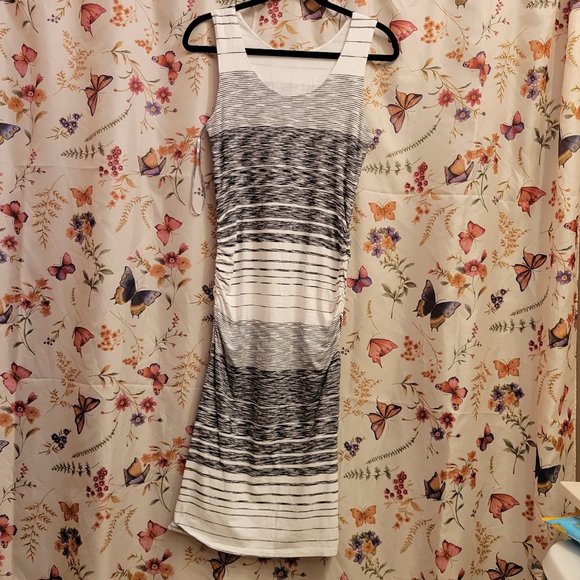 Athleta White and Black Stripped Midi Dress - Picture 8 of 10